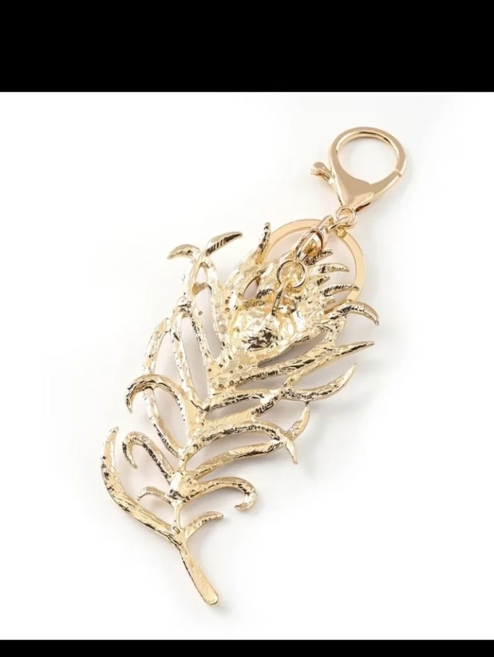 Beautiful Peacock Feather Bag Charm/ Keychain NEW